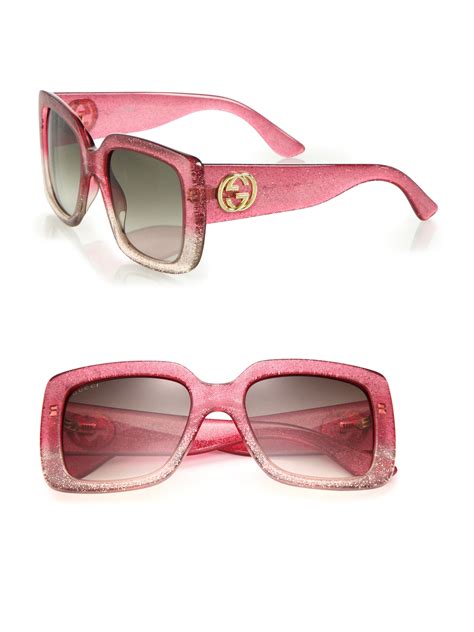 gucci square web sunglasses fuschia glitter|gucci bedazzled sunglasses.